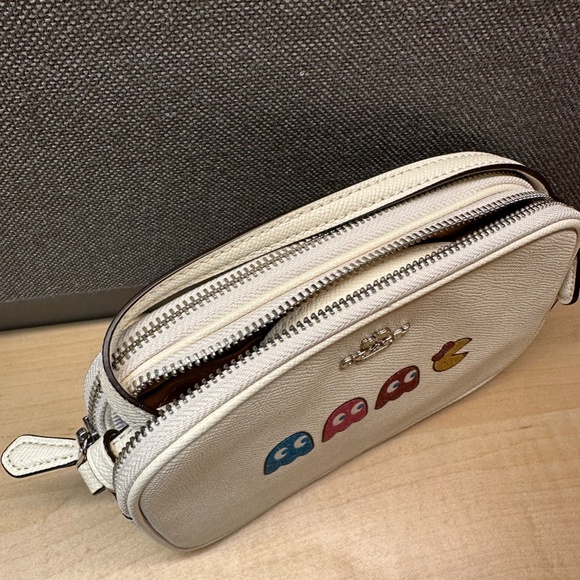NWT! RARE! COACH CROSSBODY POUCH WITH MS. PAC-MAN ANIMATION F75599 - Picture 2 of 9